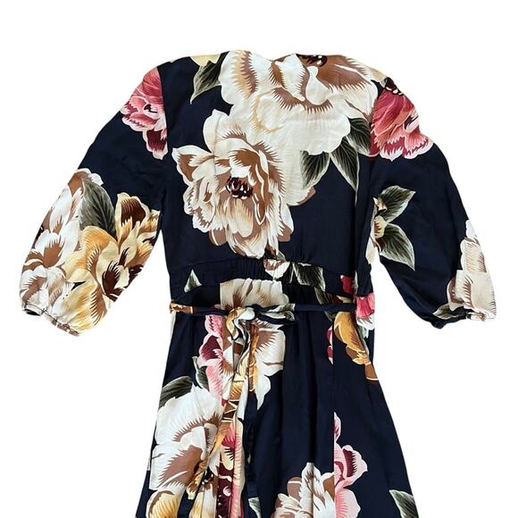 Anthropologie Farm Rio Layla Floral Ruffle Maxi Wrap Dress Size XXS Petite - Picture 7 of 14